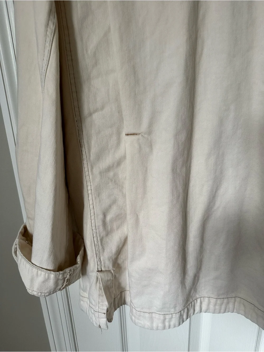 Free People Cream Utility Jacket with Button Front - Picture 9 of 16